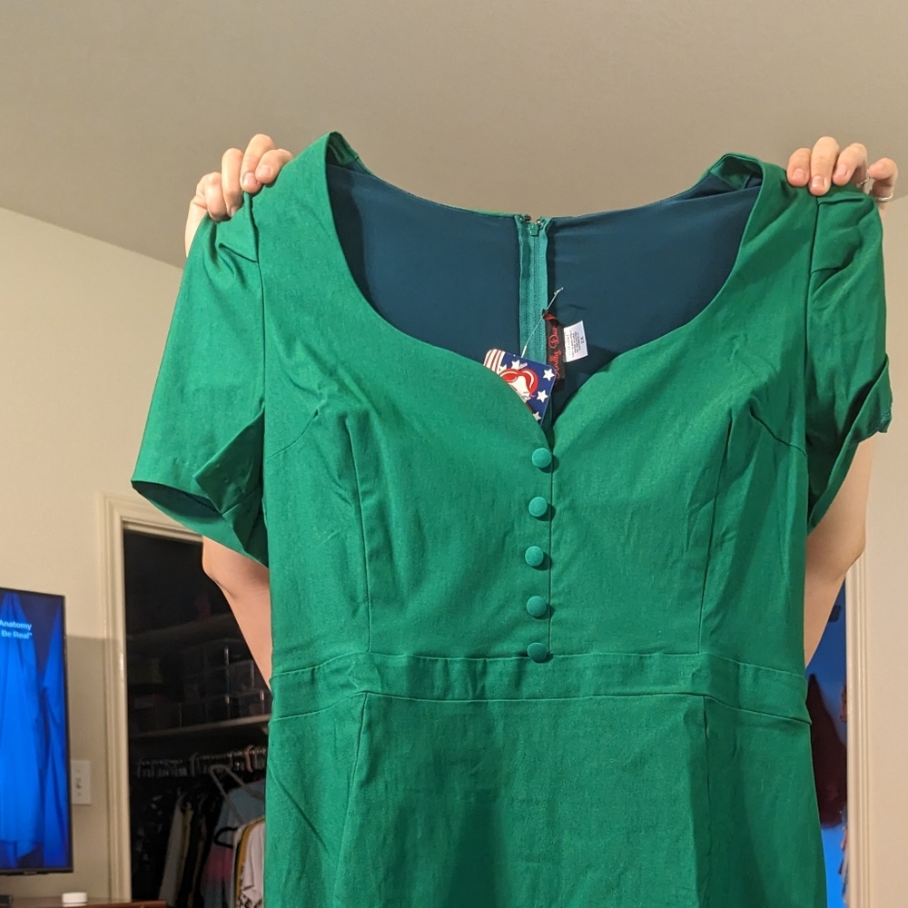 NWT Pinup Girl Clothing Green Deadly Dames Eliza Wiggle